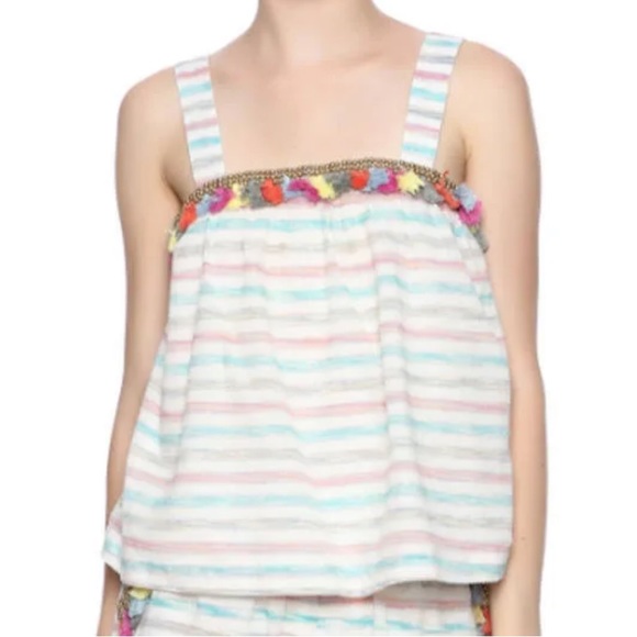 Honey Punch Tassel and Stripe Tank Boho Size S - Picture 1 of 5